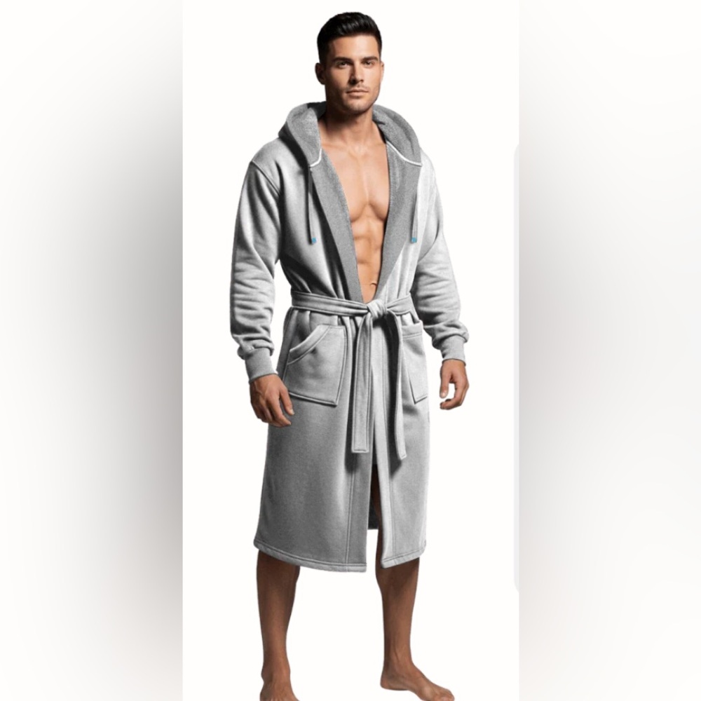 Dude Robe - Hooded Men’s Robe - Picture 6 of 7